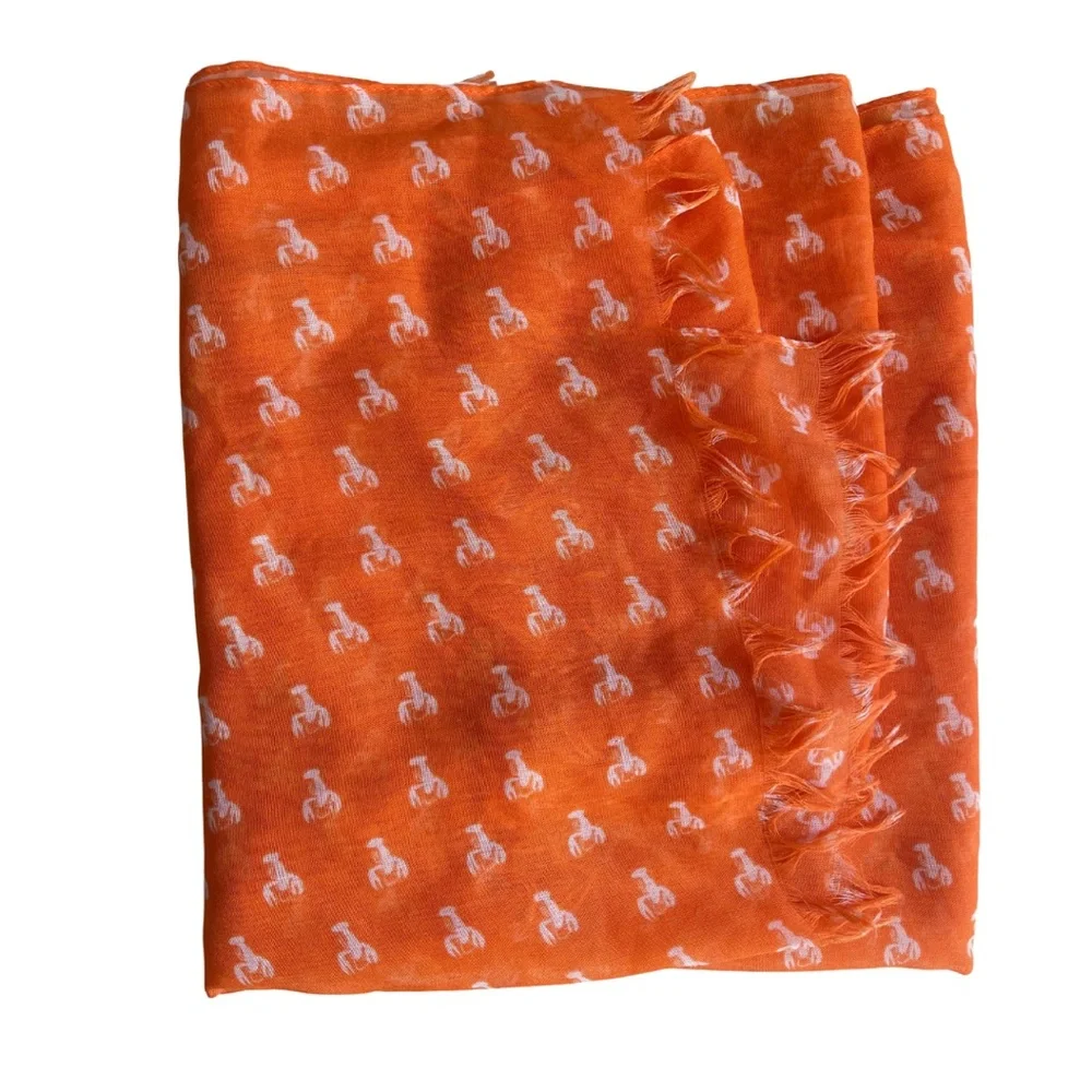 J. Crew Orange Lobster Scarf - Picture 1 of 2